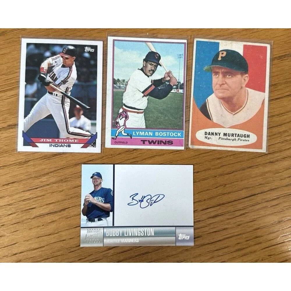 Vintage & Modern Baseball Card Lot of 4 - 1954-2006 Topps HOF Certified Auto